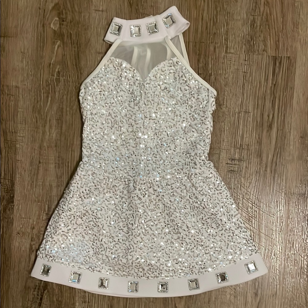 Sparkle White jazz tap kids costume Weissman medium child